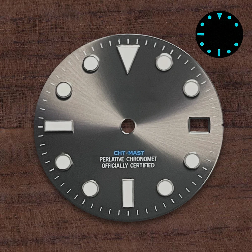 Suitable For NH35/NH36/4R/7S 28.5mm  Dial S Logo  Japanese Automatic Movement Blue Luminous Watch Modification Accessories