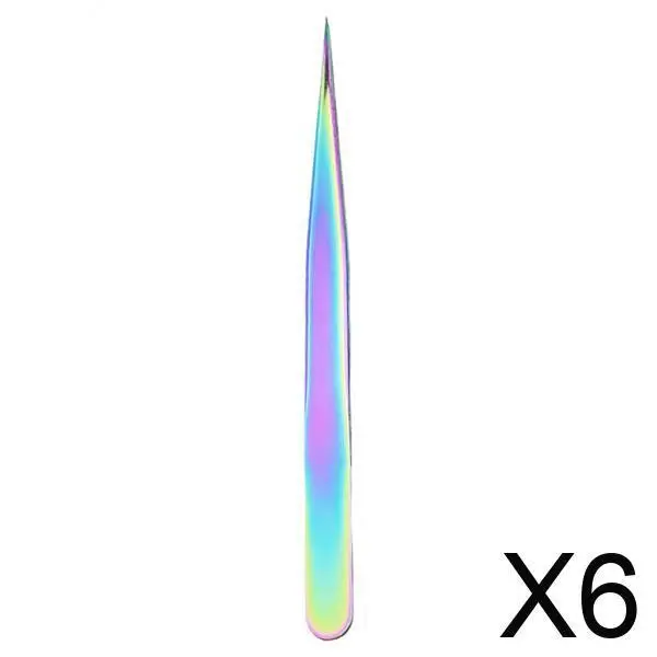 6xProfessional Eyelashes Tweezers Lashes Extension Stainless Steel Tweezers C