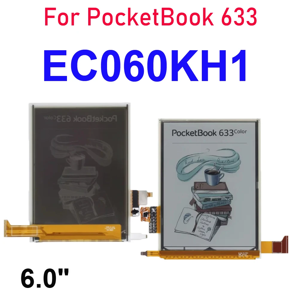 New 6.0 Inch EC060KH1 LCD Display Touch Screen Assembly For PocketBook 633 34pin E-book Reader LCD Display Replacement Parts