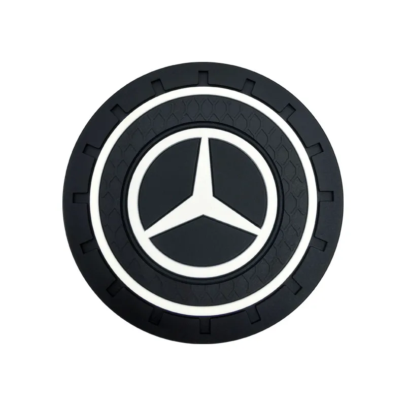 Car Logo Coaster Water Cup Seat Cushion Anti Slip Pad For Mercedes Benz A B C E G R S CES CLA CLG CLK CLS Class EQC GLA GLB GLC