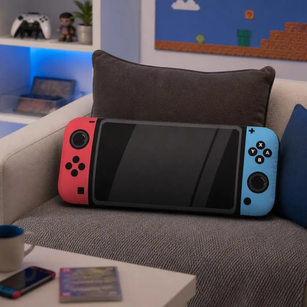 Handheld Game Console Shaped Throw Pillow Gamer Cushion Stuffed Decorative Pillow Gaming Room Sofa Bedroom Home Decor Gift