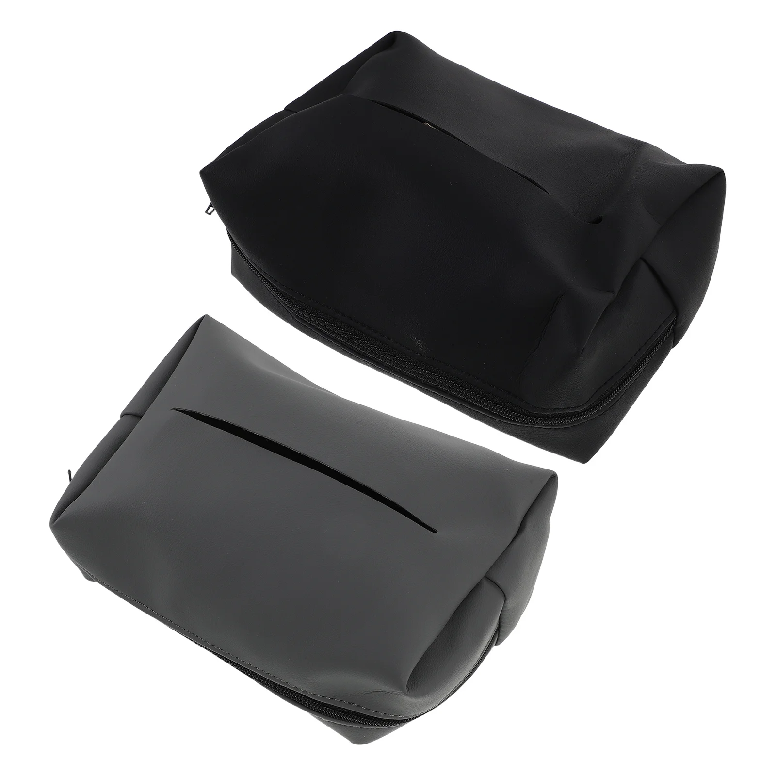 

2pcs Car Tissue Box Holder Large Capacity Automotive Organizer Secure Suction Mount For Backseat One Hand Use Refillable