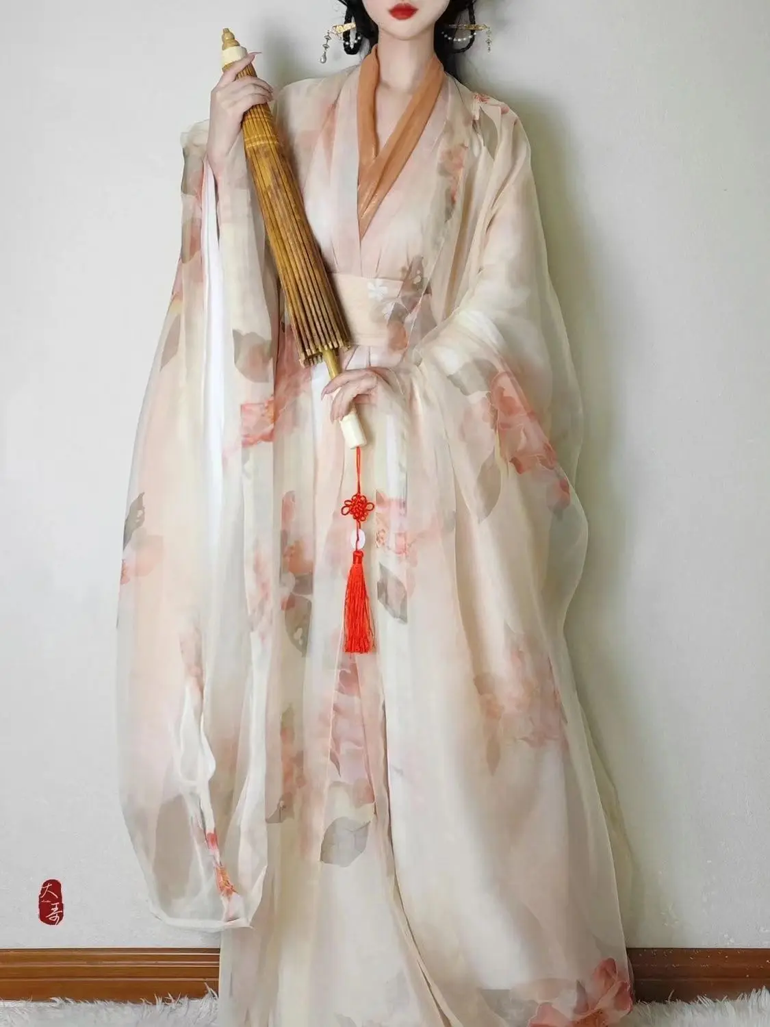 Gaun Hanfu Bordir Dinasti Song Tradisional Wanita Yourqipao, Kostum Panggung Tiongkok Kuno, Gaun Putri Hanfu untuk Tari