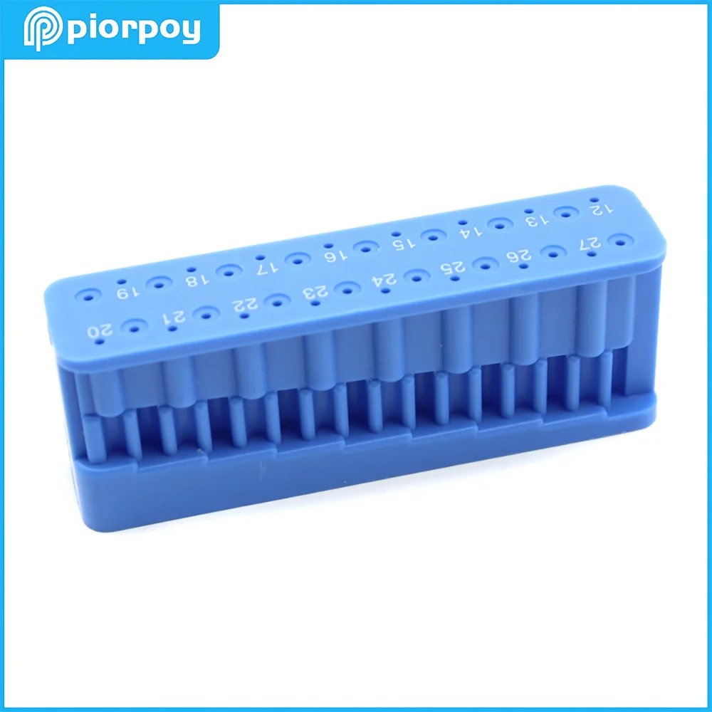 PIORPOY Dental Endo Measuring Ruler Dentist Instrument Ruler Autoclavable Endodontic Block Files Blue Plastic Dental Tools
