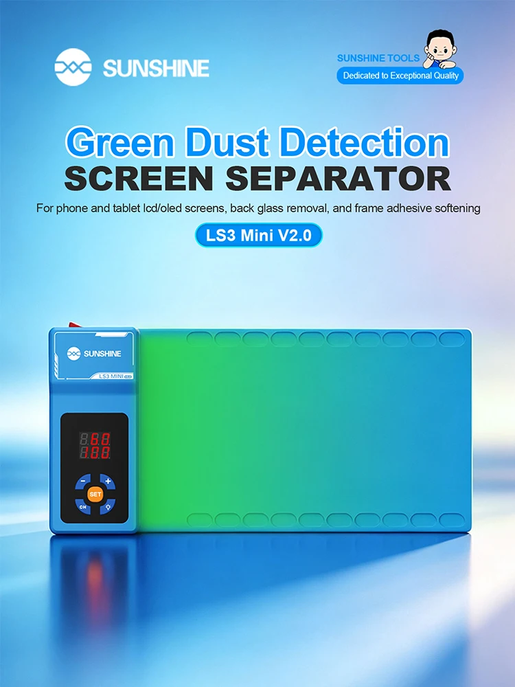 SUNSHINE LS3Mini V2 LCD-Bildschirm-Trennmaschine mit Heizplatte und Trennunterlage für die Reparatur von Mobiltelefonen und Tablets, Werkzeug zum Zerlegen von Bildschirmen