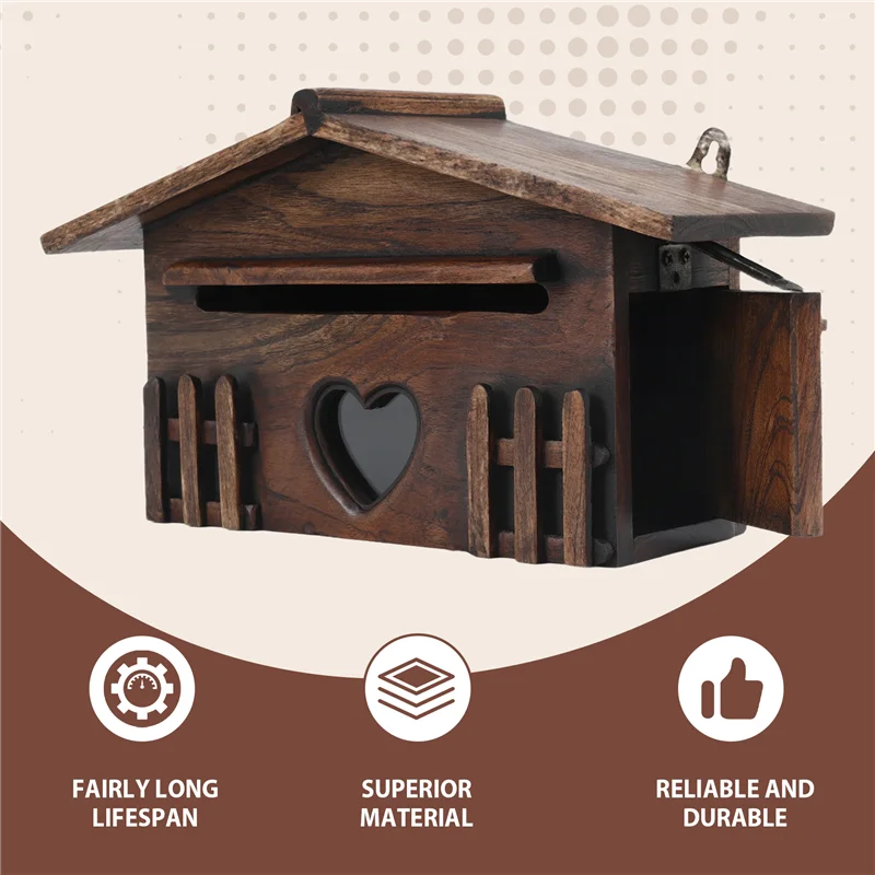 AEE6-Ретро деревянный почтовый ящик, изысканный почтовый ящик, уличный непромокаемый ящик для предложений, креативный почтовый ящик для товаров для дома и офиса