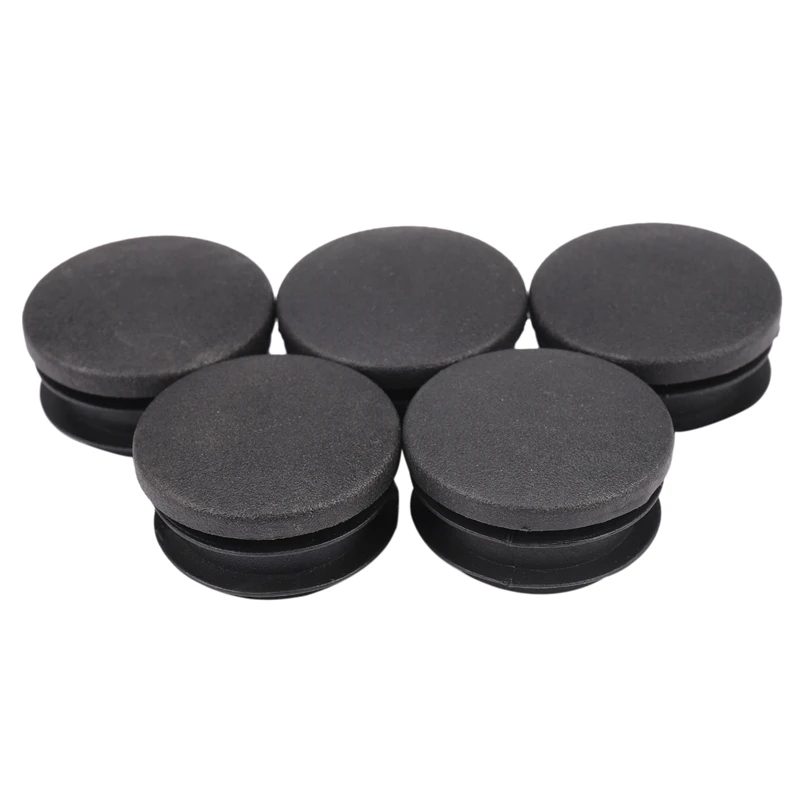 Black Plastic 35Mm Dia Blanking End Caps Round Tube Insert 5 Pcs