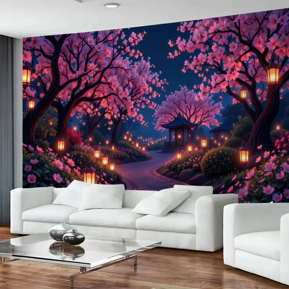 

Garden Forest Tapestry Wall Hanging Home Decoration Background Poster Dormitory Bedroom Fabric Mural Bed Sheet Beach Mat