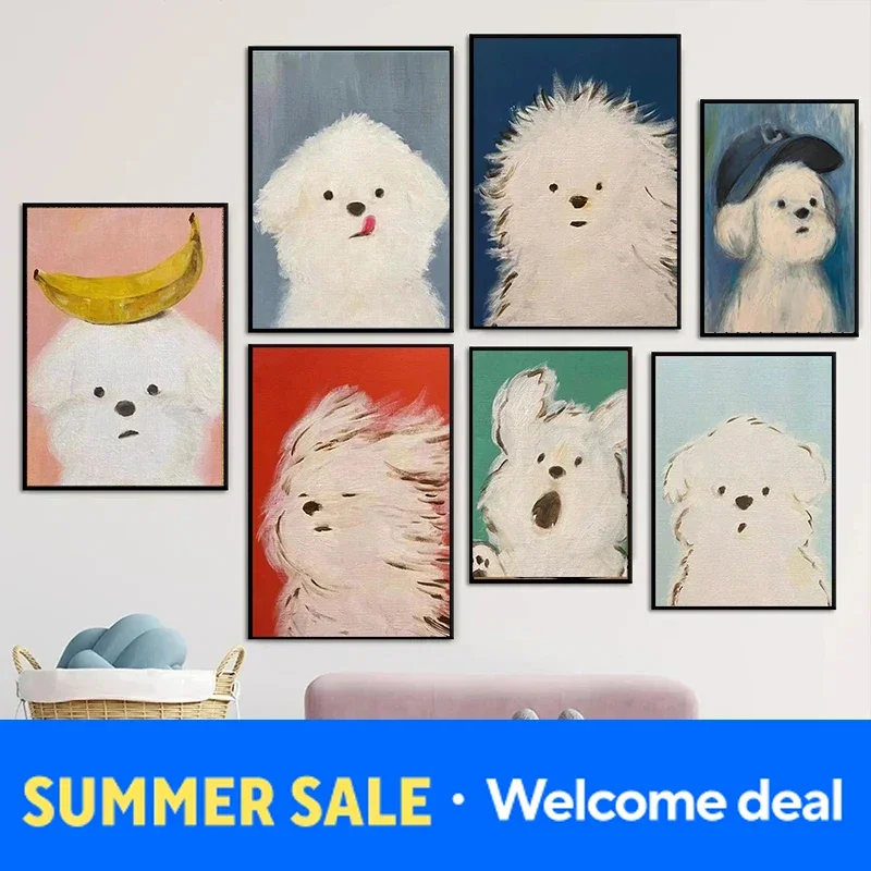 2026 Cute Cartoon Scratchy Little Dog Kawaii Posters and Prints Wall Art Diamond Printing Picture for Living Room Home Decorat