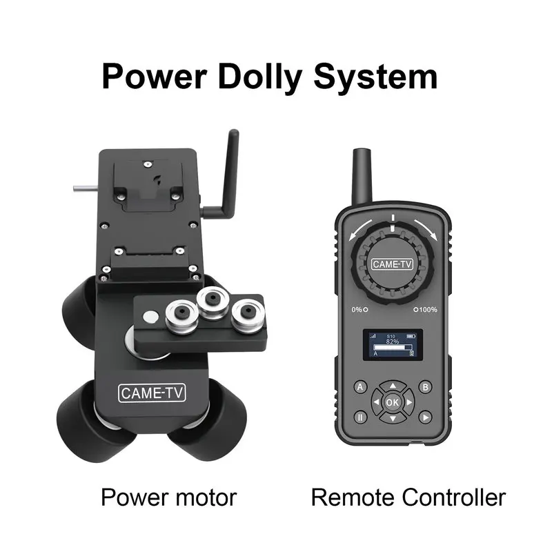 CAME-TV Power Dolly System With Remote + Motor & Dolly + 8 Pcs Straight Rails & 6 Curved Rails