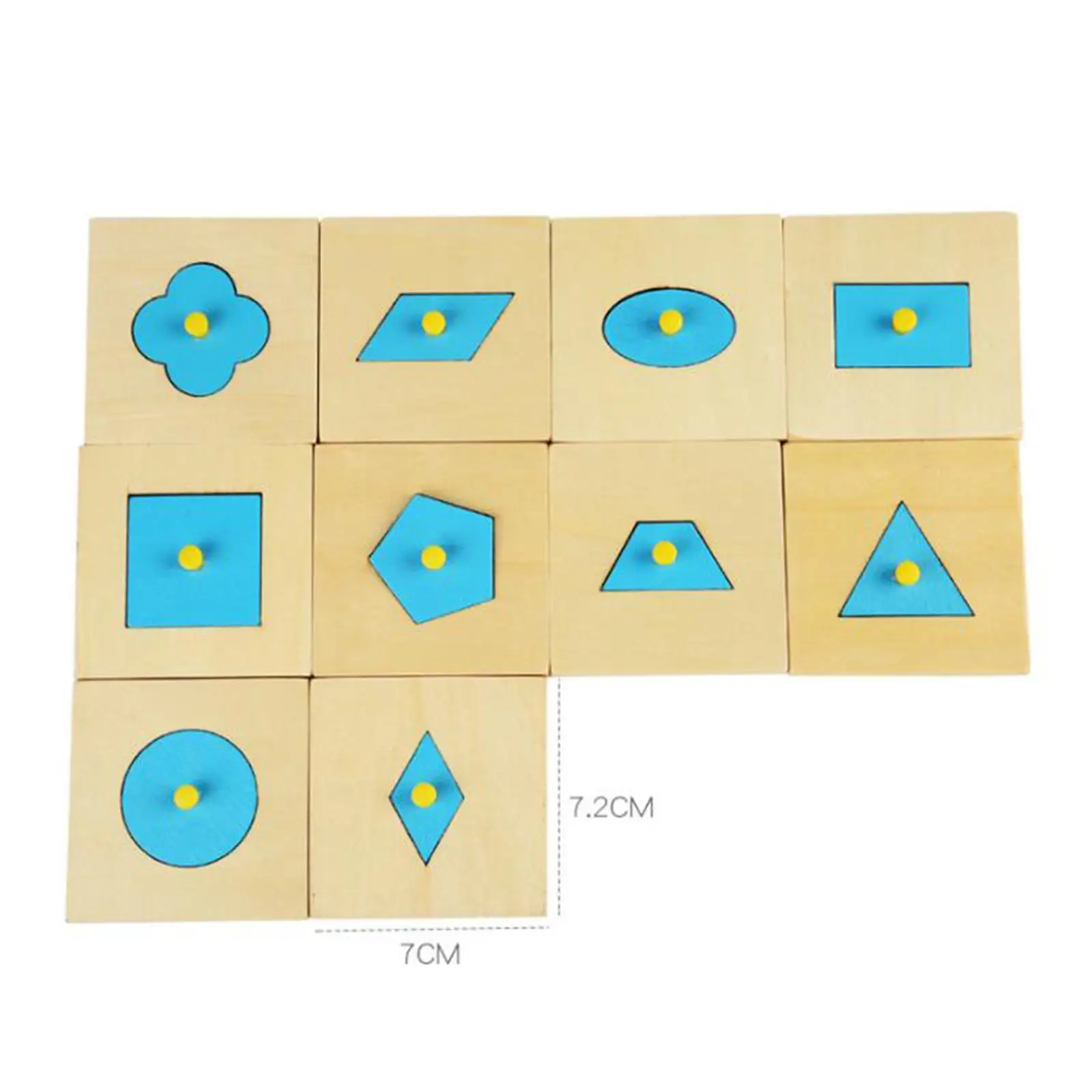 Wooden Shape Peg Puzzle Shape Recognition Block for Ages 2~4 Kids Children