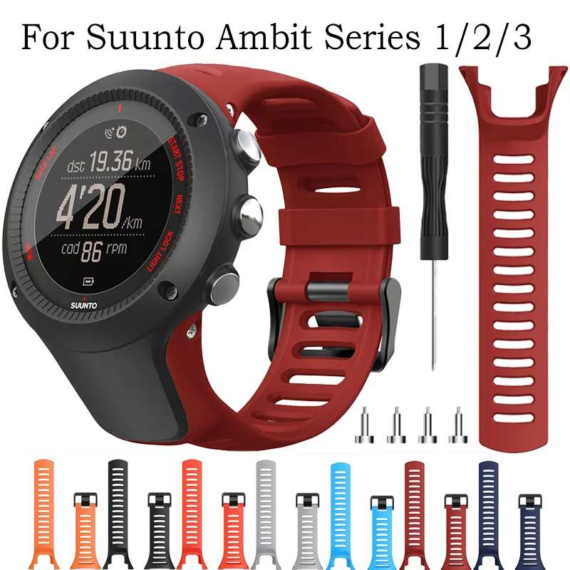 Bracelet de montre de Sport de mode pour Suunto Ambit 1 Ambit 2 2R 2S Ambit 3 3p 3s 3R bracelet en Silicone souple Bracelets de remplacement accessoires