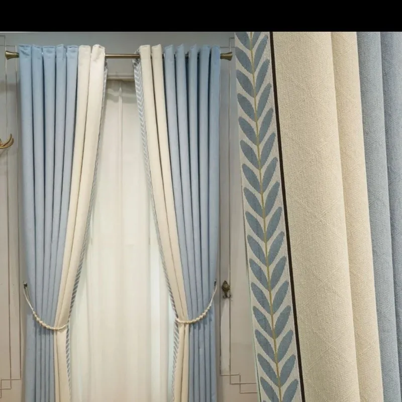 

2024 New Curtains Bedroom Blackout Cloth Living Room High-end Finished Chenille Light Luxury
