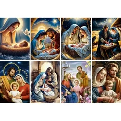 Diamond Painting Religion Holy Family DIY Full Drill Diamond Embroidery Nativity Scene Cross Stitch Decor Holiday Gift