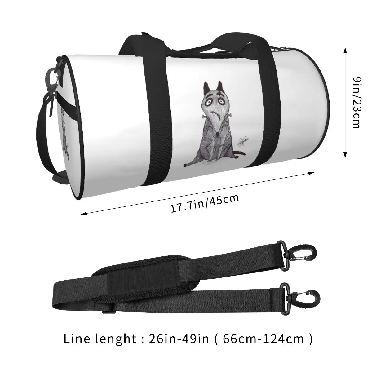 Sparky Dog Frankenweenie Large Duffle Gym Bag Waterproof Duffle Travel Bags Handbags Fitness bag