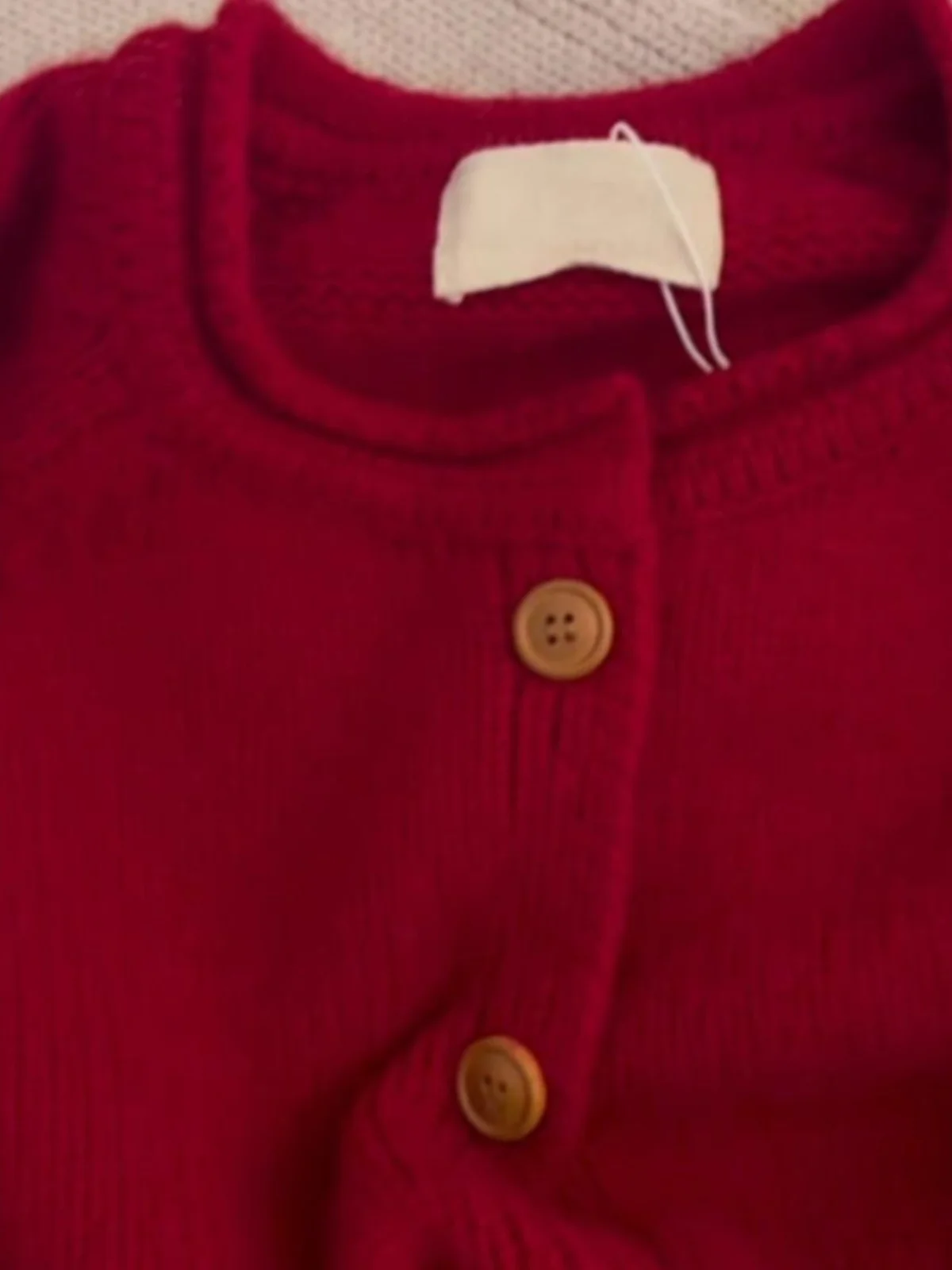 

Autumn Winter Red Knitted Soft Cozy round Ne Open Cardigan Sweater Retro Korean Sle Button Detail Long Sve Warm Thermal