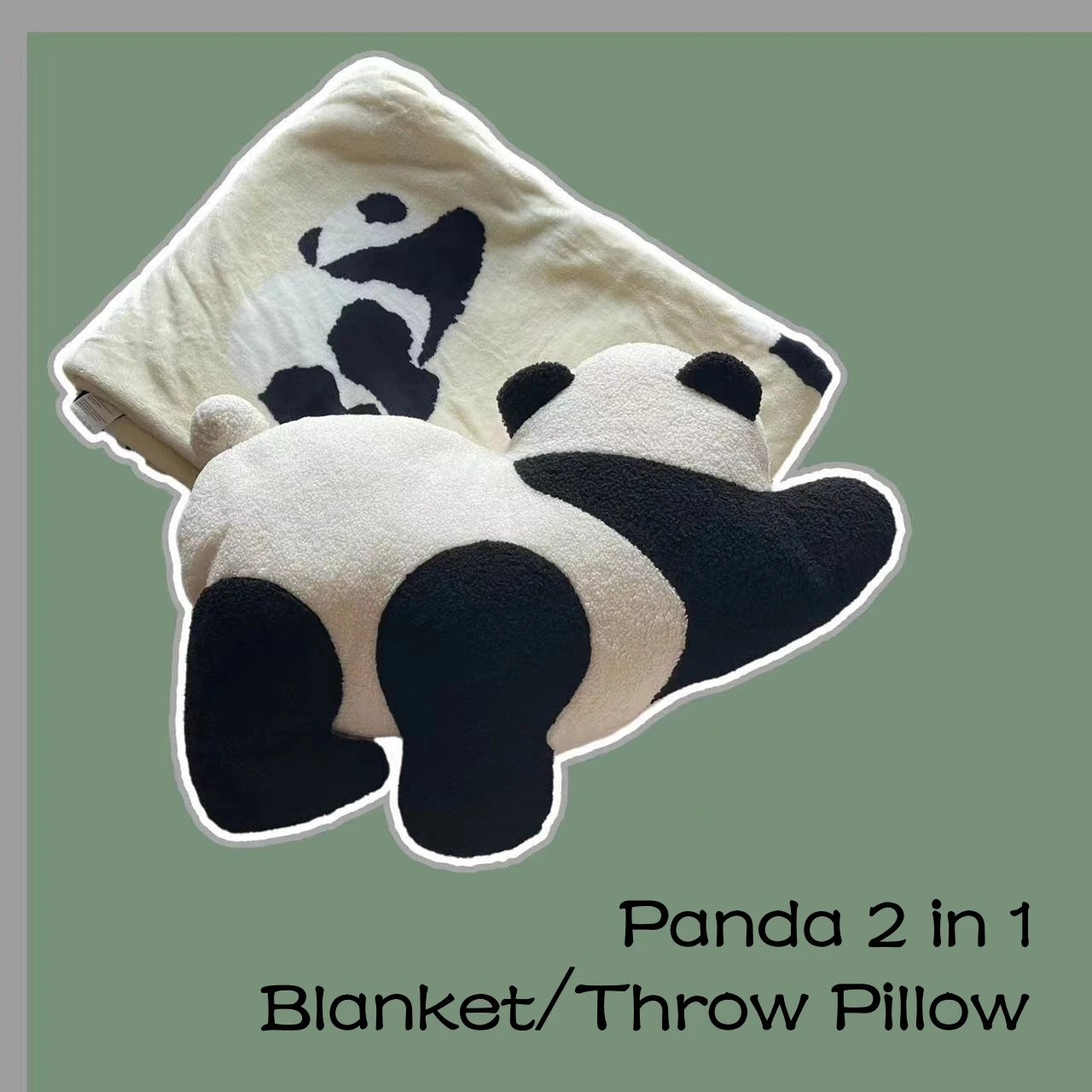 

2 in 1 Pillow Cover Blanket Panda Thick Double Layer Flannel Warm Swaddling Bag Soft Bag Baby Blankets 2023 Free Shiping