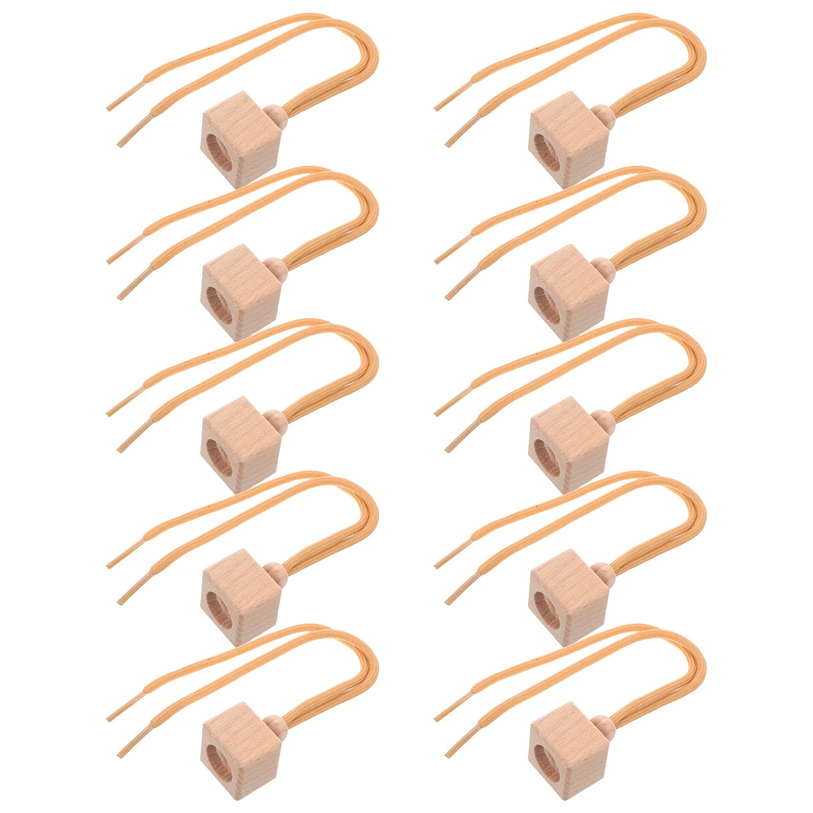 

10Pcs Beech Wood Square Perfume Bottle Caps Car Diffuser Stoppers Essential Oil Hanging Ornament Replacement Fragrance Lid Air