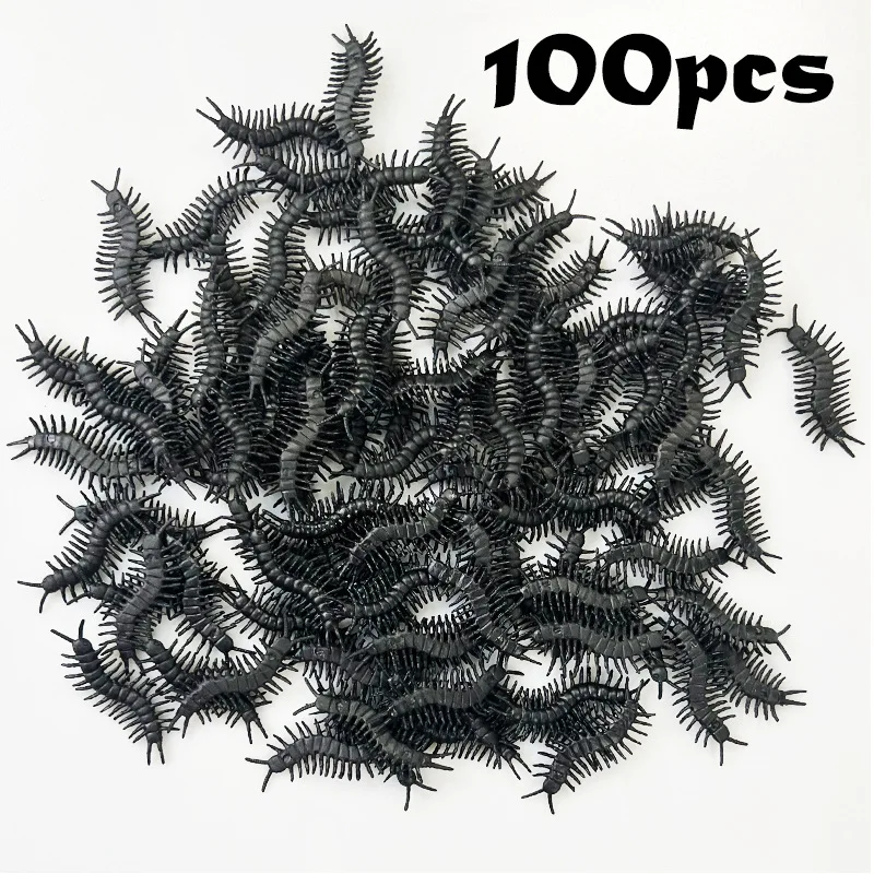 100Pcs/Set kinder Gags Praktische Centipede Witze Spielzeug Halloween Kunststoff Centipede Witz Dekoration Requisiten Gummi Spielzeug Geschenk