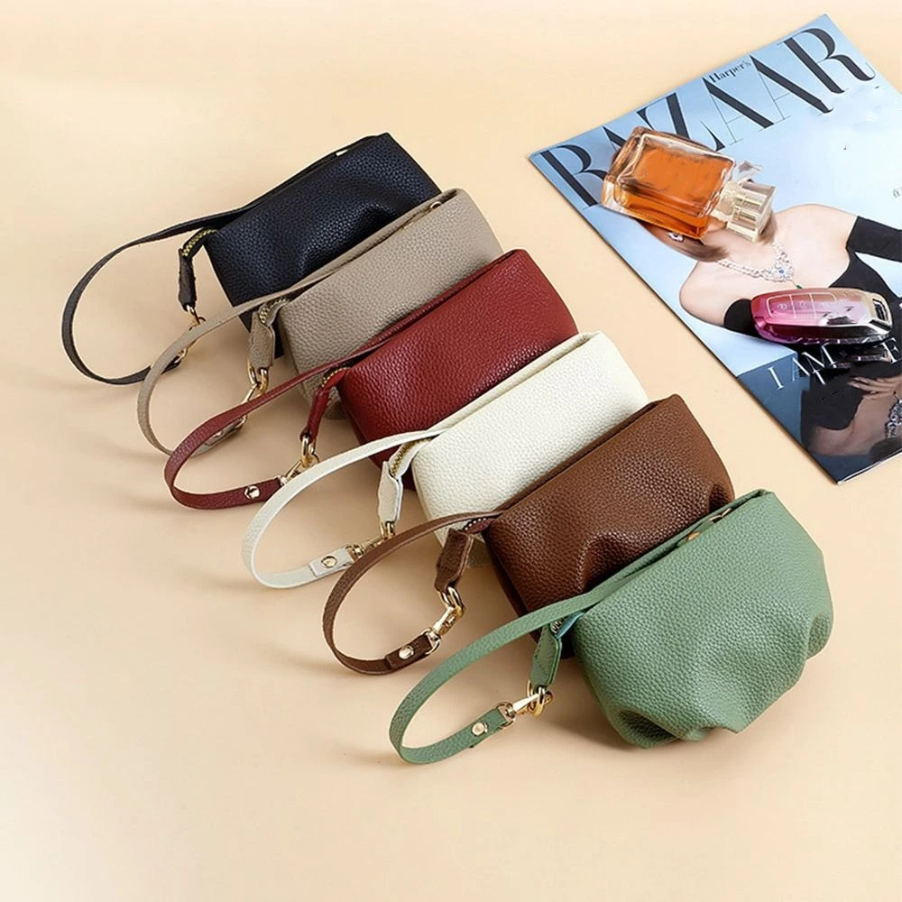 

Fashion Luxury Crossbody Coin Purse Lightweight PU Leather Small Dumpling Purse Solid Color Casual Chain Handbag Satchel