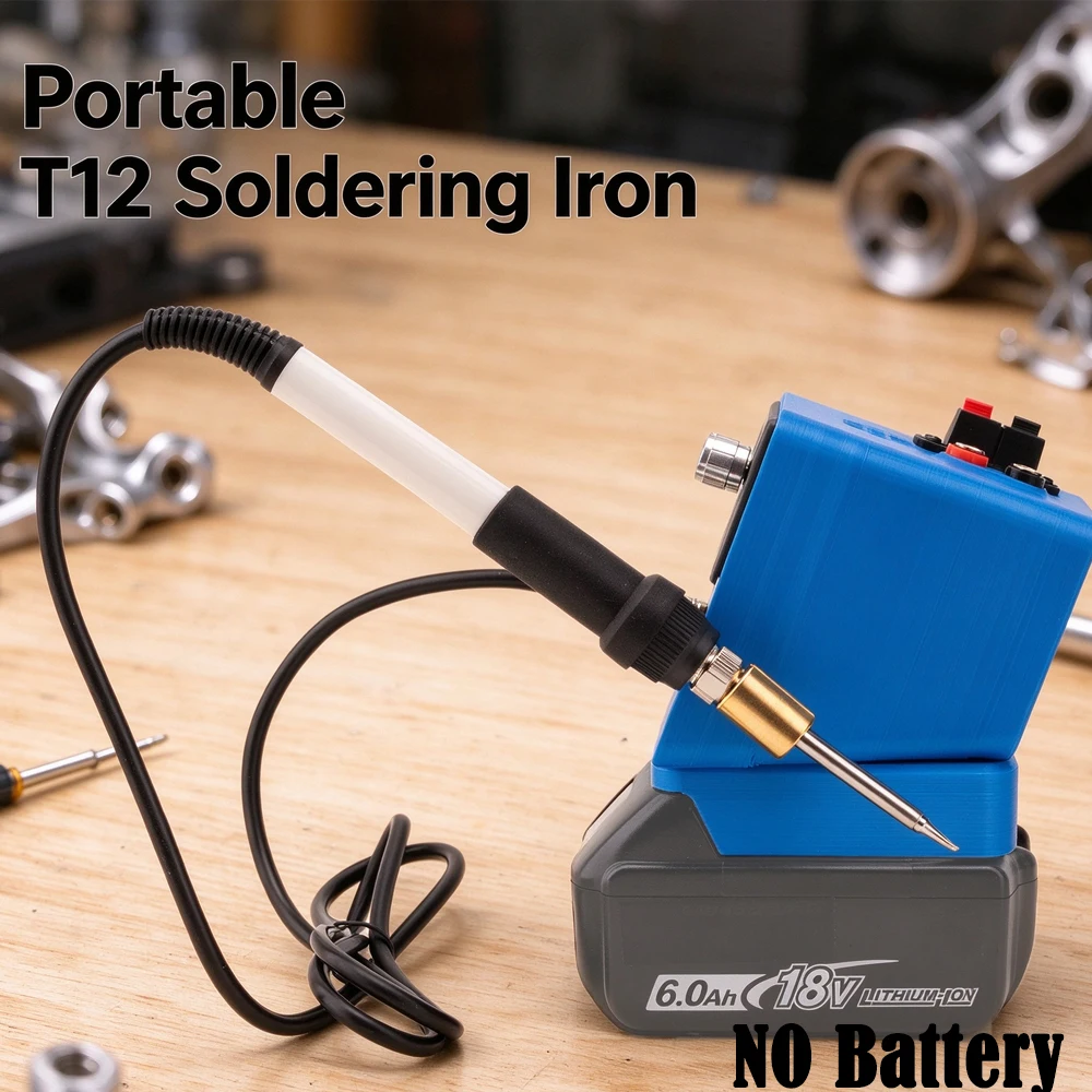 2‑in‑1 T12 Cordless For Makita 18V BL1860 Li‑ion Battery Soldering Station DC Power Supply Digital Soldering Iron for DIY Repair