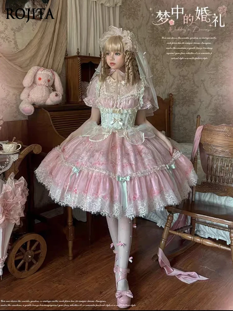 

Original Lolita Dream Wedding OP Lolita Girl Daily Lolita Dress School Japanese Coming-of-Age Ceremony dress for women