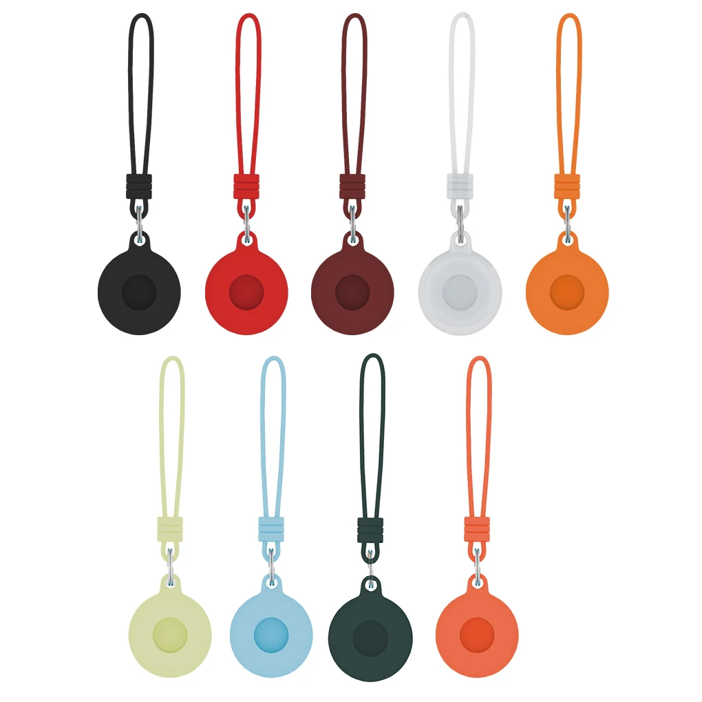 Tracker Case Silicone Cover Protector Anti-lost Portable Keychain Replacement for iOS AirTag  Orange