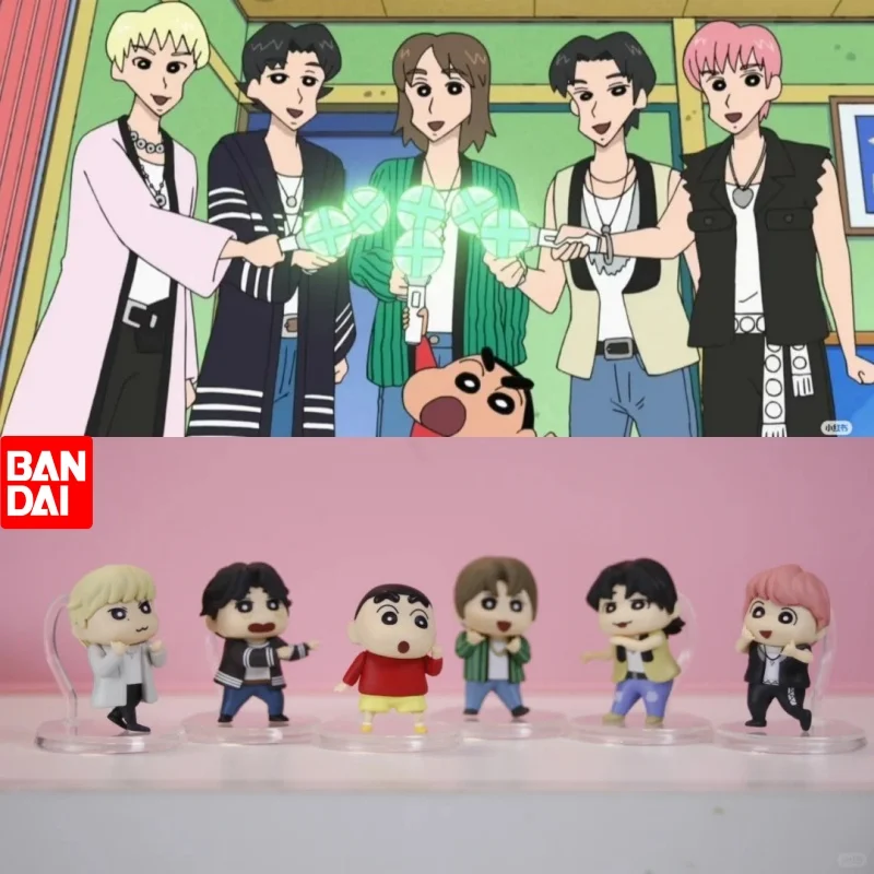 

BANDAI Gachapon Crayon Shin-chan TXT SOOBIN YEONJUN BEOMGYU PVC Anime Figures Action Figure Christmas Model Toys Fans Gifts