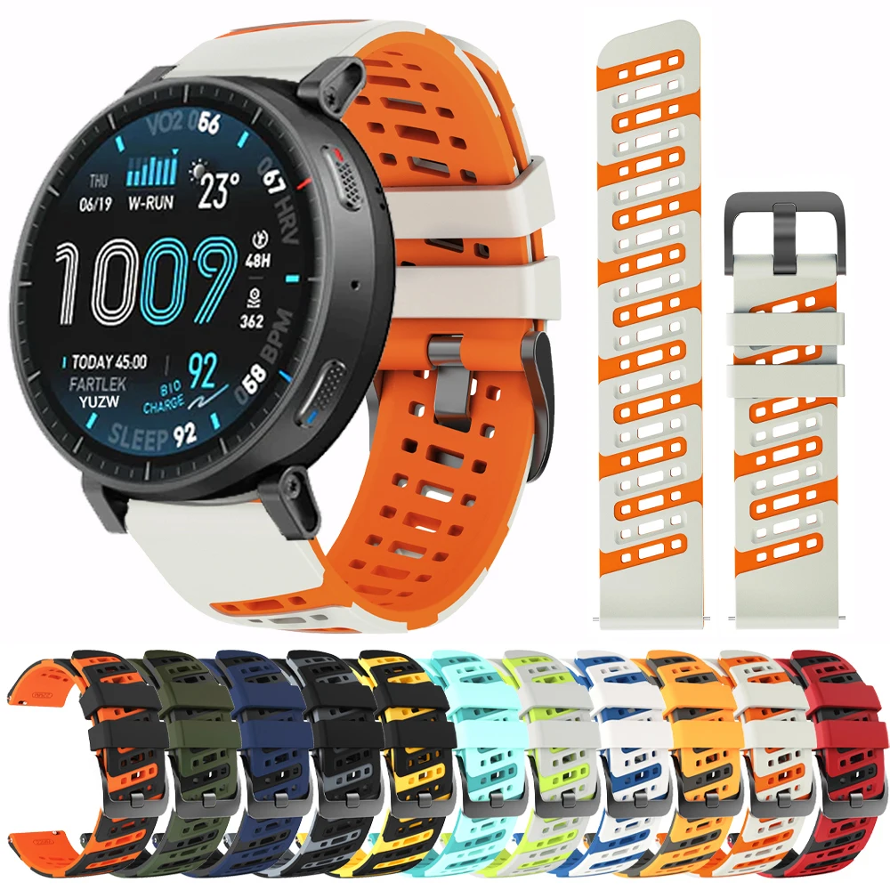 Sport-Silikonarmband für Amazfit Active Max 48mm Bip 6 5 Correa 22mm Smartwatch-Armband für Amazfit BALANCE 2 GTR 4 2 3Pro Armband