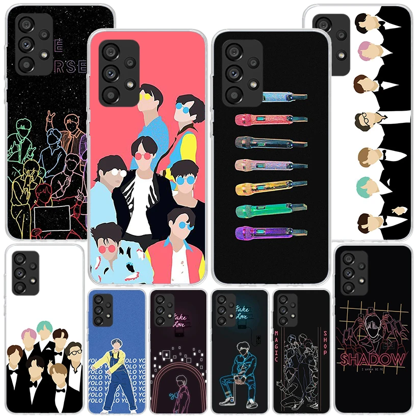 Love YourSelf Boys Kpop Phnoe Case for Samsung Galaxy A14 A54 A34 A24 A13 A53 A33 A23 A52 A12 A32 A22 A03S A02S A04S Unique Cove