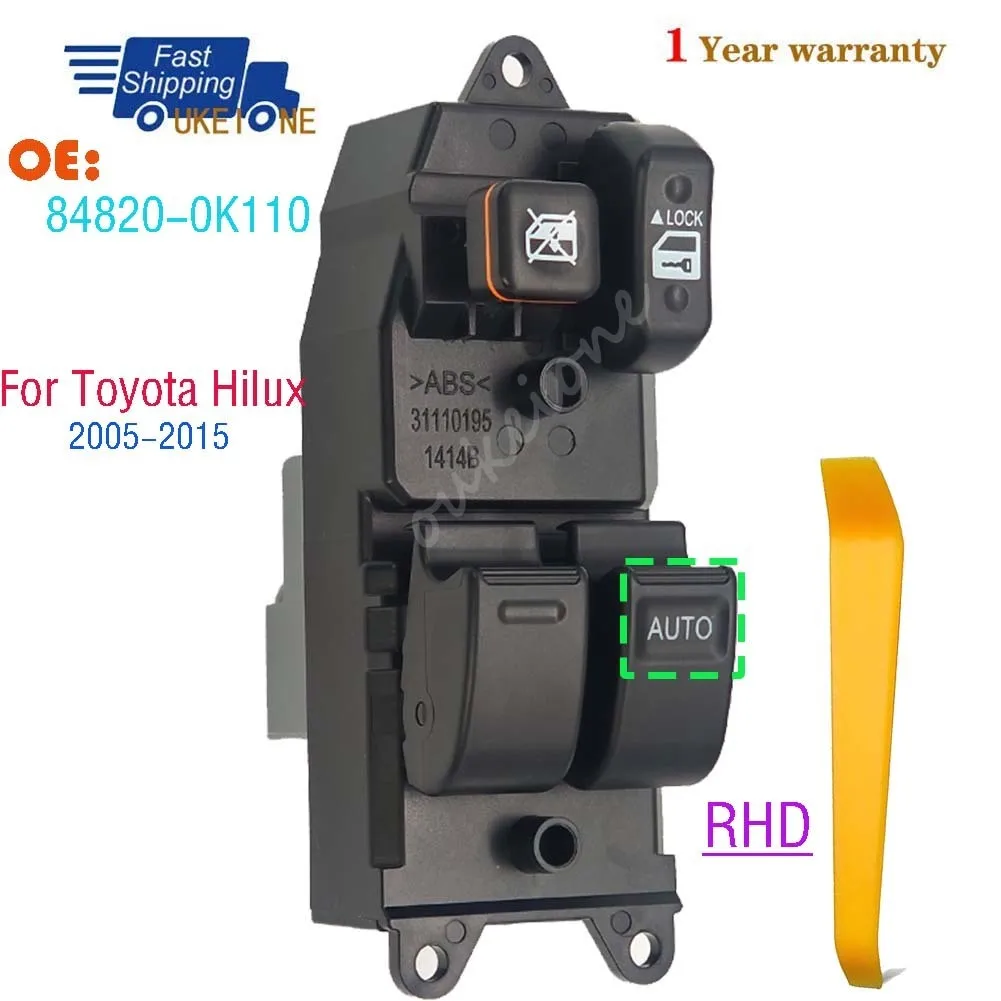 84820-0K110 For Toyota Hilux 2005-2015 Front Right Master Driver Side Electric Power Window Switch Lifter Control Button 13Pins