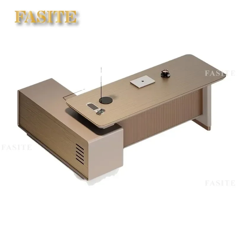 For Office Furniture Light Luxury and Chair Combination Set Senior Executive Manager Large Class Table High End