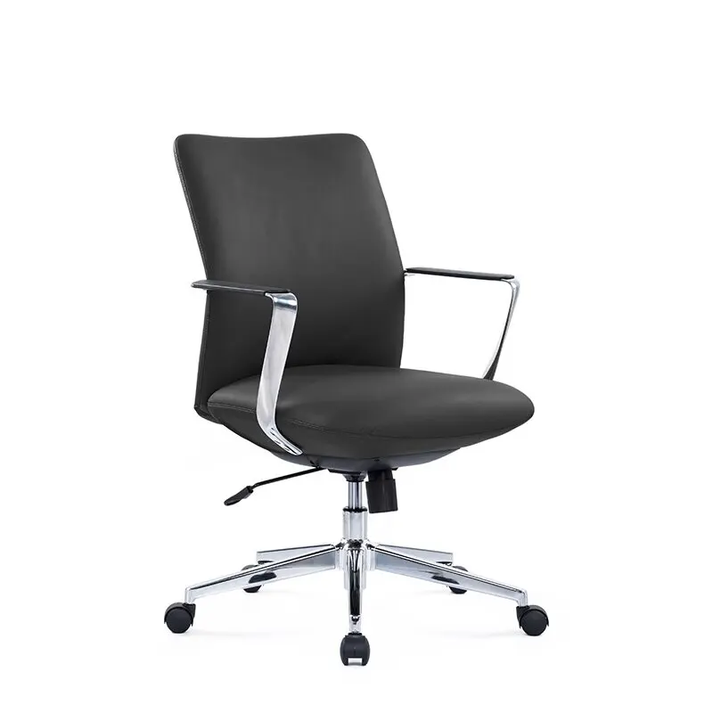 Neuer Großandel Bürostuhl Ergonomische mittlere Rückenlehne Kommerzielle Möbel Konferenz stühle Executive Leder Bürostuhl