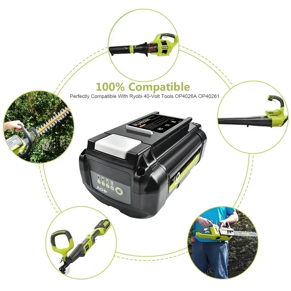 Для Ryobi 6,0 Ач 40 В литий-ионная аккумуляторная батарея для Ryobi RY40502 RY40200 40 В аккумулятор для беспроводных электроинструментов OP4050 OP4026 OP40401