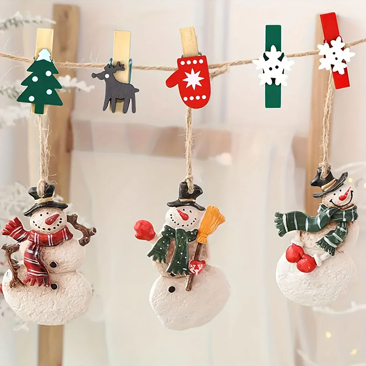 20/50 Stück Holz-Weihnachtsklammern, Weihnachts-Mini-Holzklammern, Hochzeitsdekorationsklammern, Holz-Hängeornamente und Dekorat