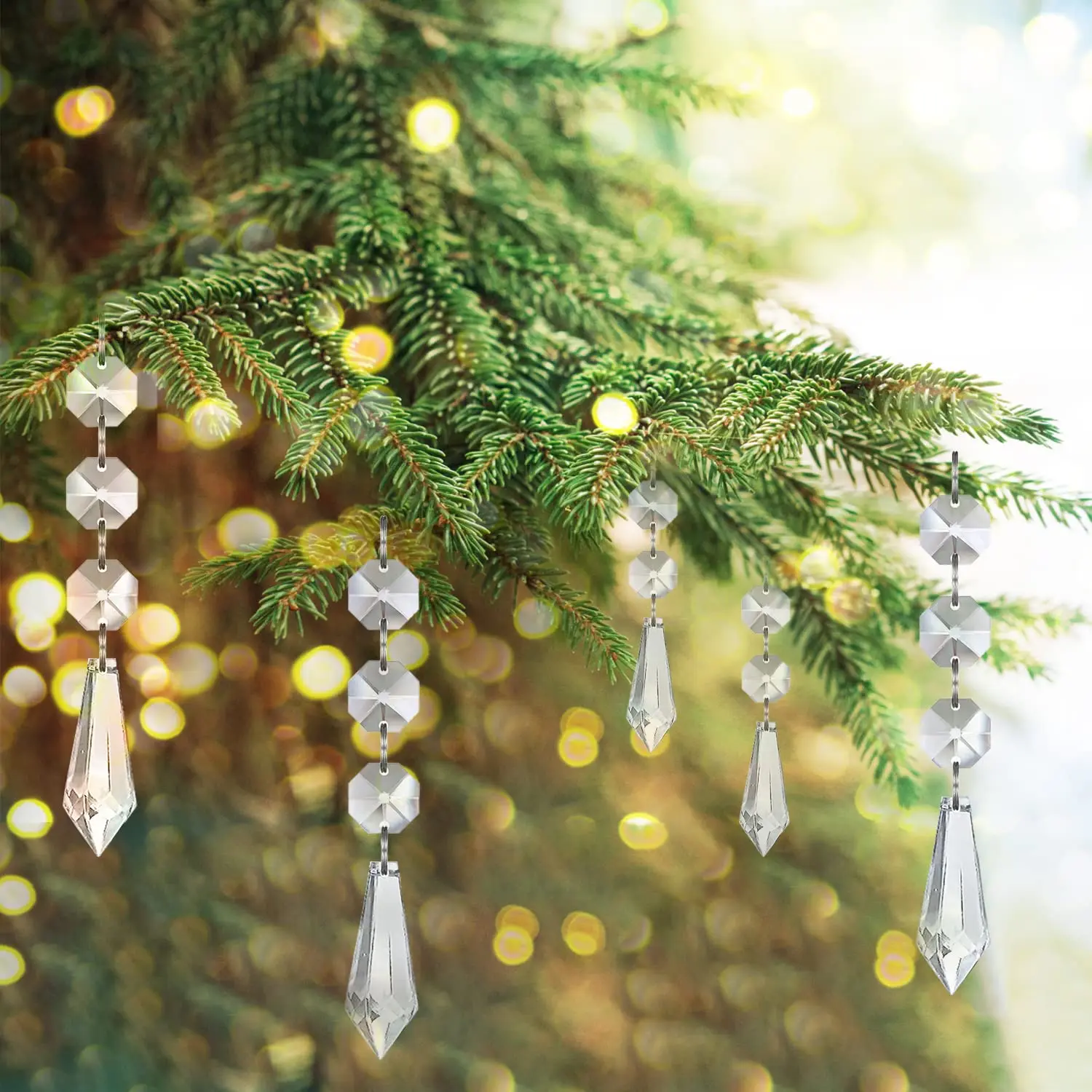 10/20/30 Pcs Hanging Crystals for Centerpieces Acrylic Chandelier Garland Beads Strands Christmas Tree Ornament Prism Decoration