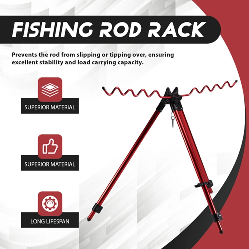 قضبان الصيد ترايبود للطي الصيد رود حامل دعم 8 الأخدود سبائك الألومنيوم قصبة صيد خشبية حامل لملحقات الصيد