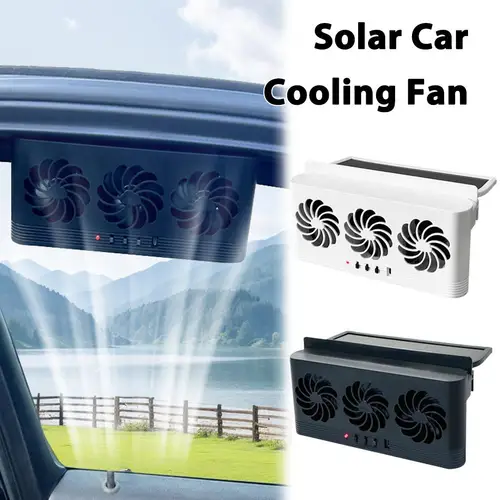 Imagen 2 del producto Extractor de aire Solar para coche, refrigeración por circulación de aire, ventana de refrigeración, herramienta de verano, accesorios interiores de escape, ventilador de refrigeración S3D4