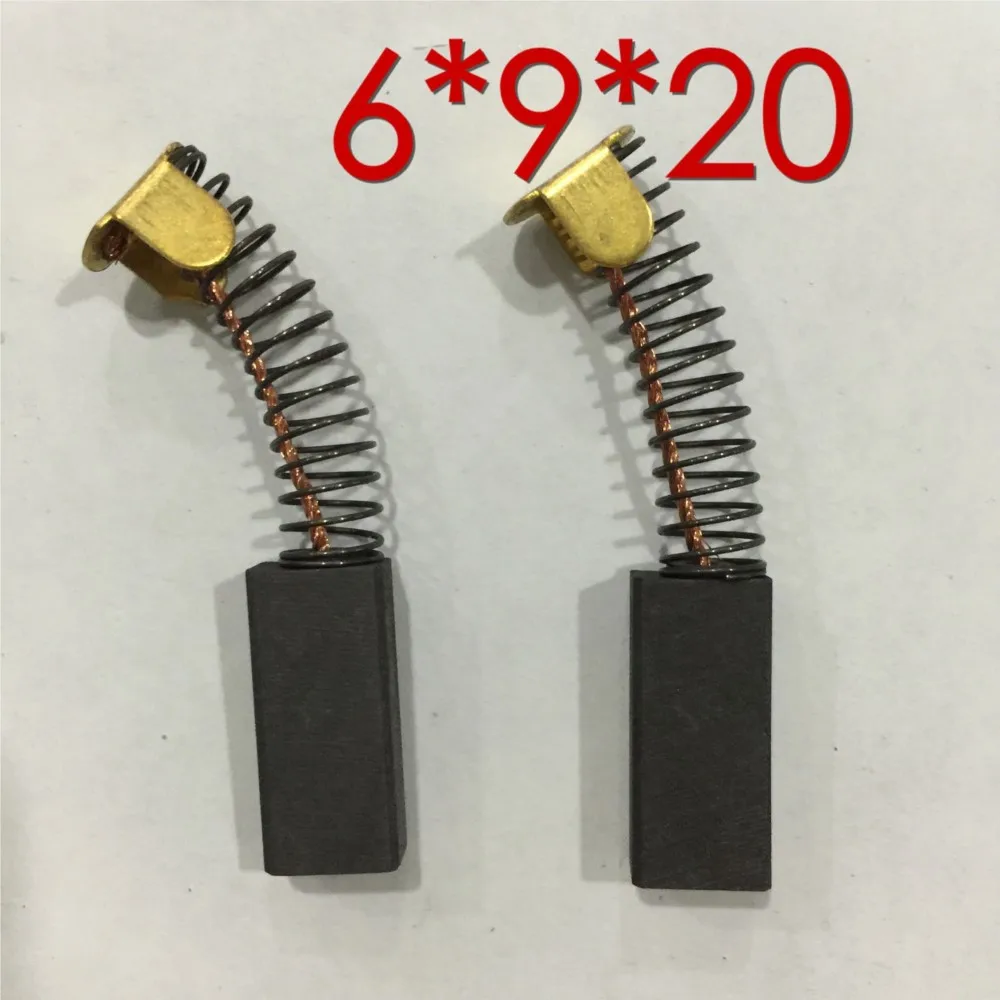 50pcs Imported DC Motor Carbon Brush 6*9*20mm/25mm/30MM Servo Motor Spring Brush Graphite Carbon Brush