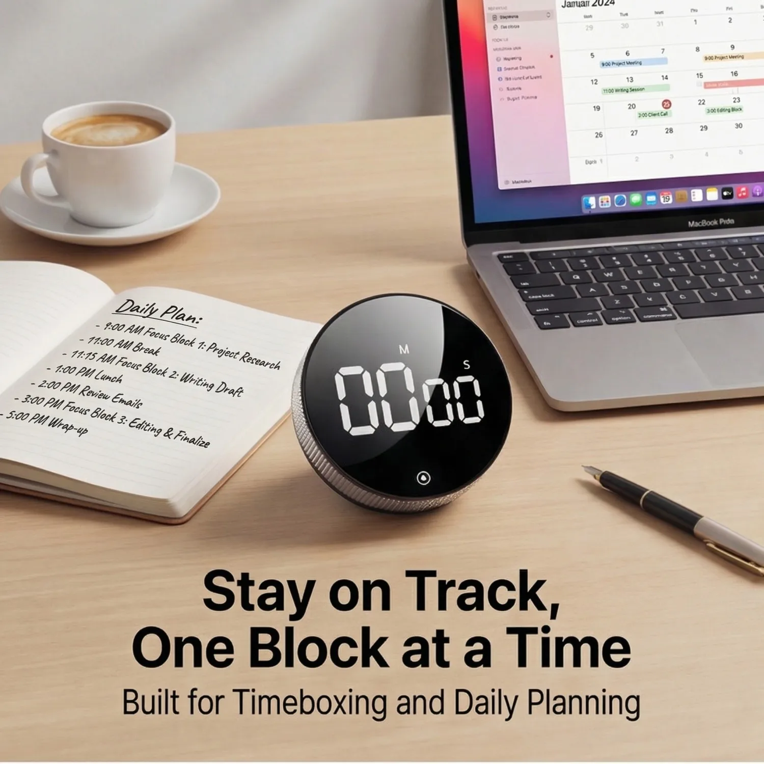 Temporizador de Productividad, Temporizador de Bloqueo de Tiempo, Temporizador Digital de Cuenta Regresiva, Temporizador Giratorio para Oficina, Planificación de Trabajo, Concentración, Técnica Pomodoro