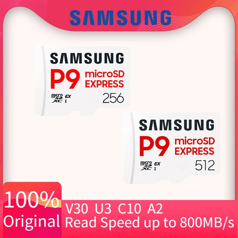 SAMSUNG P9 マイクロSD TFカード 256GB 512GB 読込速度最大800MB/s Express TFカード ゲームメモリカード Switch ビデオ機器用