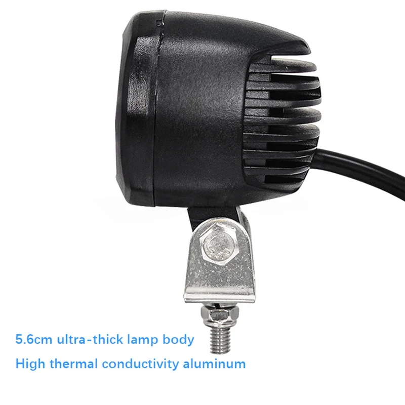 Durable 10W LED Forklift Work Light, Red Warning Light, 12-80V Waterproof Aluminum Housing Safe Light