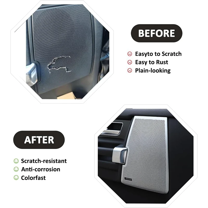 

For Land Rover Discovery 4 LR4 2010-1016 Stainless Steel Car Speaker Cover Horn Trim Decor Frame Sticker Car Accessories