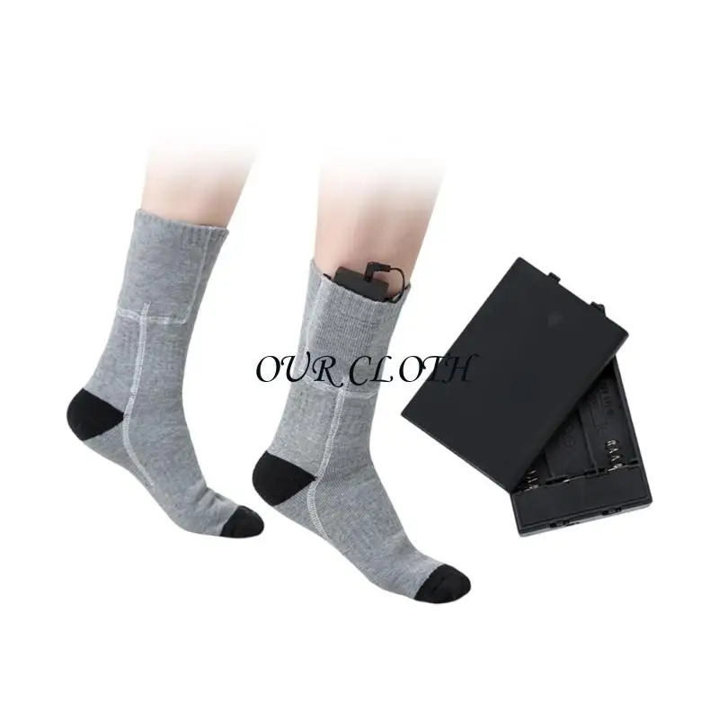 

Heating Fiber Electric Insulated Heated Socks Long Tube Winter Warmth Stockings For Outdoor Workers Winter Commuters Y1AC