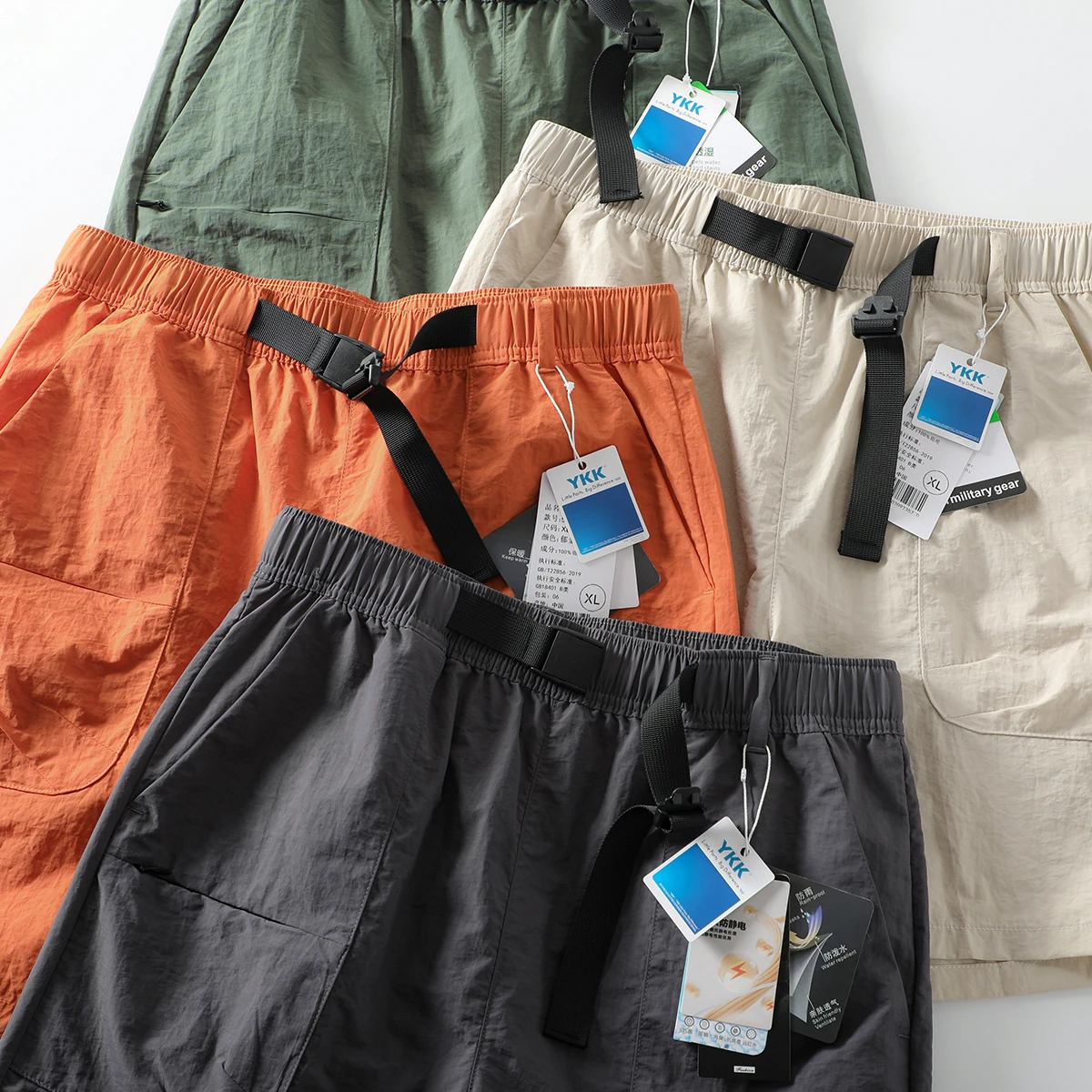 กางเกงลำลองผู้ชายสำหรับกิจกรรมกลางแจ้ง ระบายอากาศได้ดี กันน้ำ ทรงตรง สไตล์ลำลอง แฟชั่นฤดูร้อน ความยาวห้าส่วน