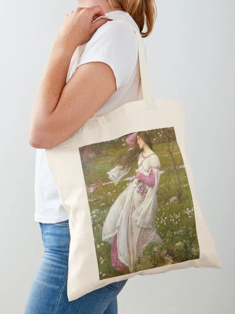 Vintage John William Waterhouse - Windswept 1903 Fine Art Tote Bag eco pack Big bag women Tote Bag