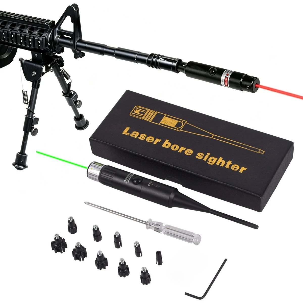Rifle Laser Bore Sight Scope Laser Boresighter Caliber .22 to .78 Laser Collimador