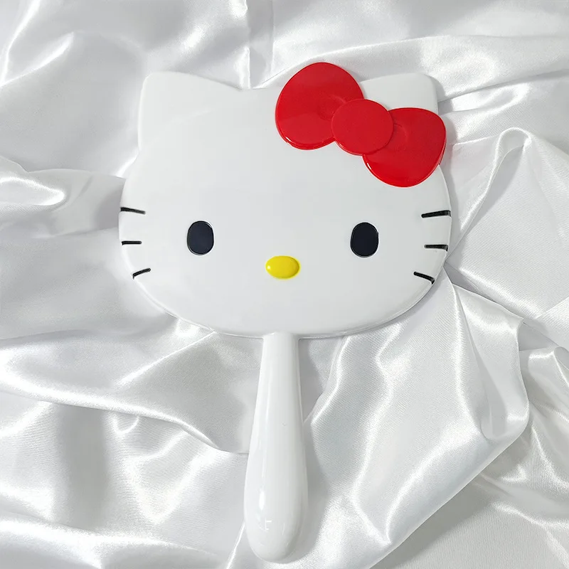 New Hello Kitty Sanrio Makeup Mirror Cartoon Cute Princess Vanity Mirror Kawaii Hand-held Mirror Fashion Accessories Girls Gifts