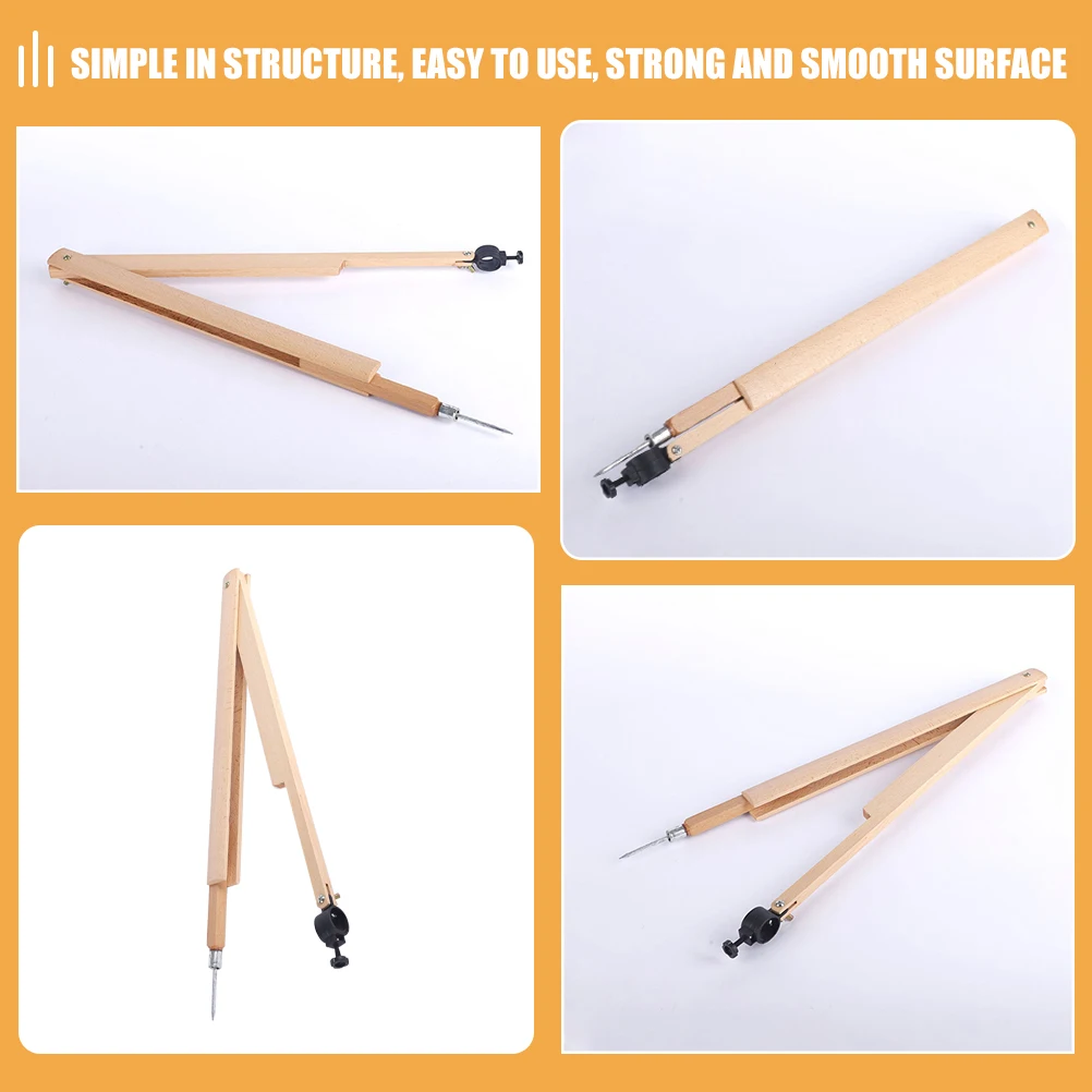 

Wooden Beam Compass for School Math Teaching Blackboard Drawing Large Rubber Iron Structure Portable Lightweight
