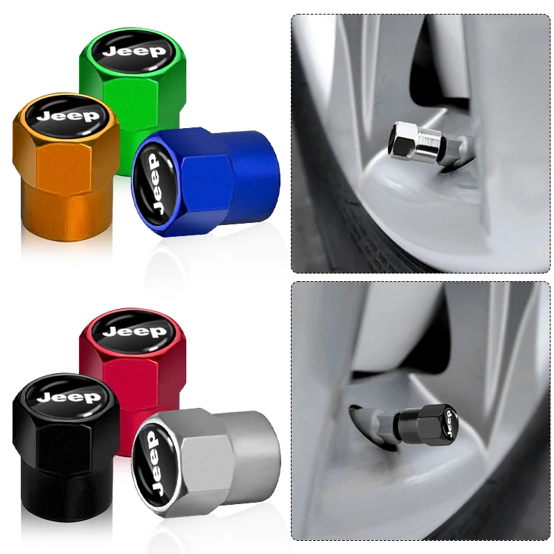 

Car Wheel Tire Air Valve Cap Anti Theft Stem Cover For Jeep Renegade Wrangler Grand Cherokee Compass Patriot Commander Willys
